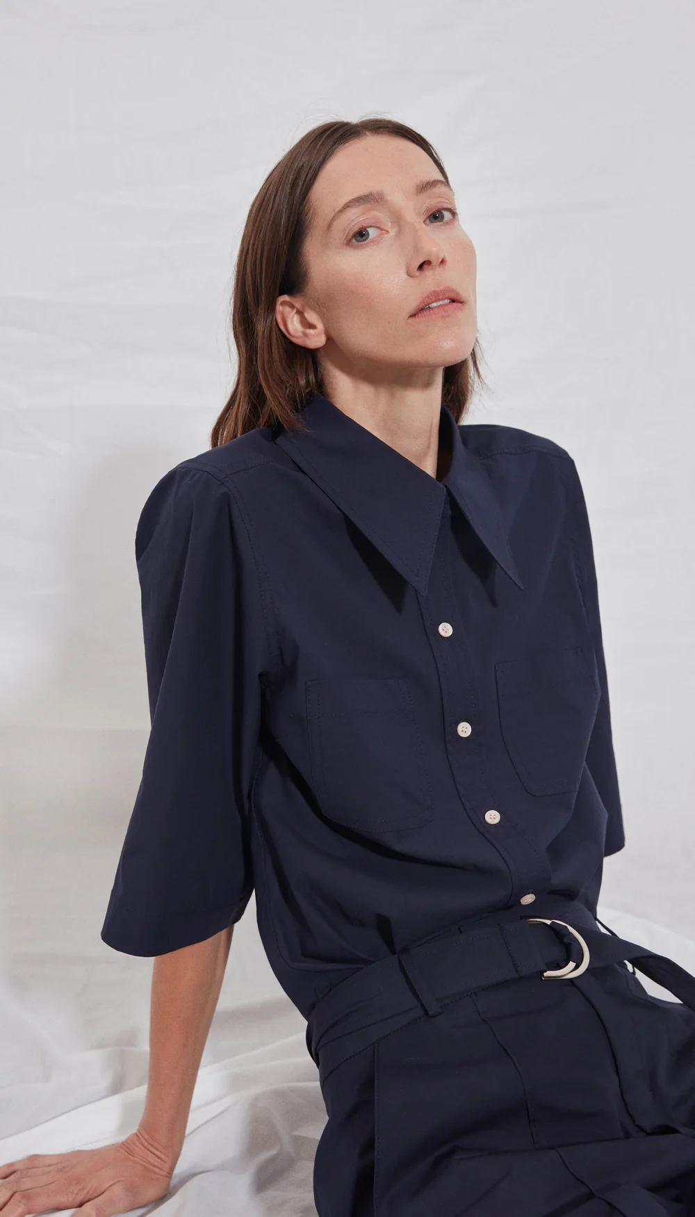 3/4 Sleeve Point Collar Shirt - Image 7