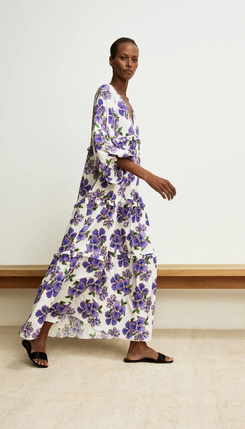 Balloon Sleeve Tiered Dress - Image 5