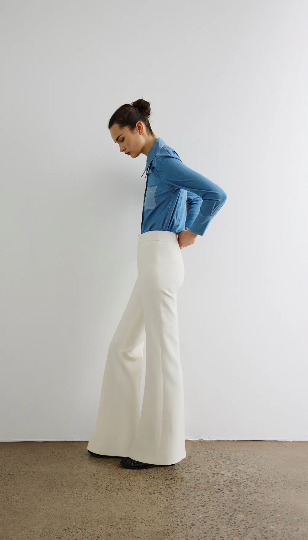 Box Pleat Denim Shirt - Image 5