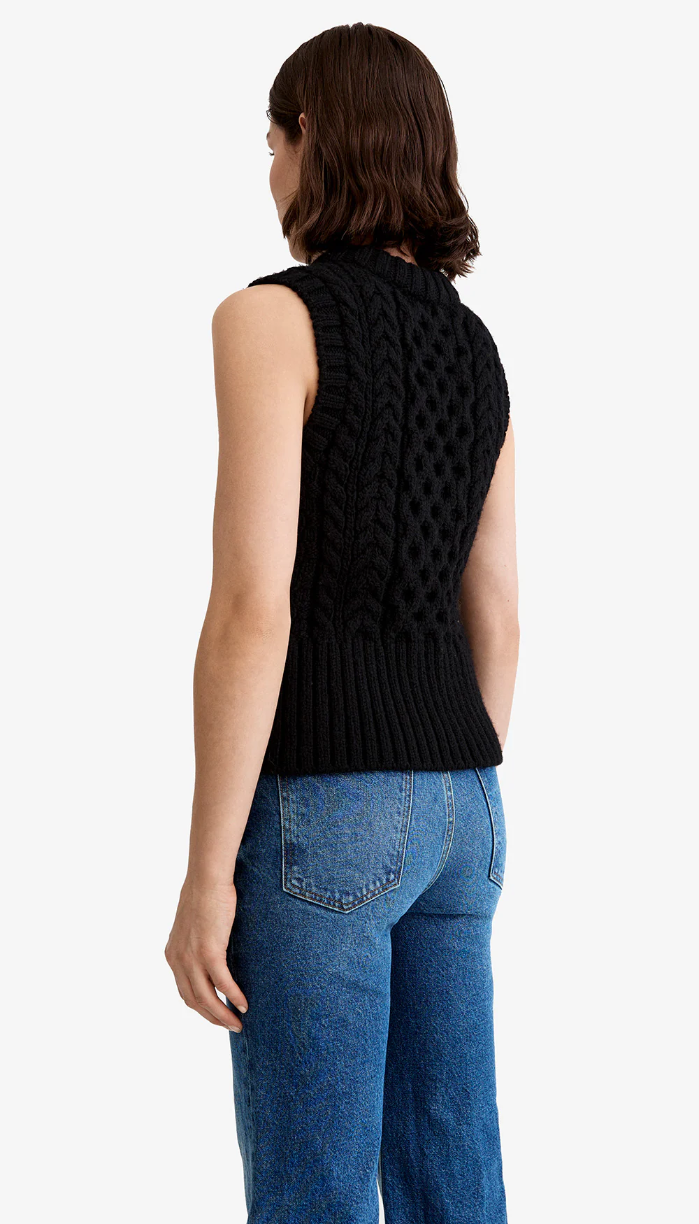 Cable-Knit Crewneck Vest - Image 2