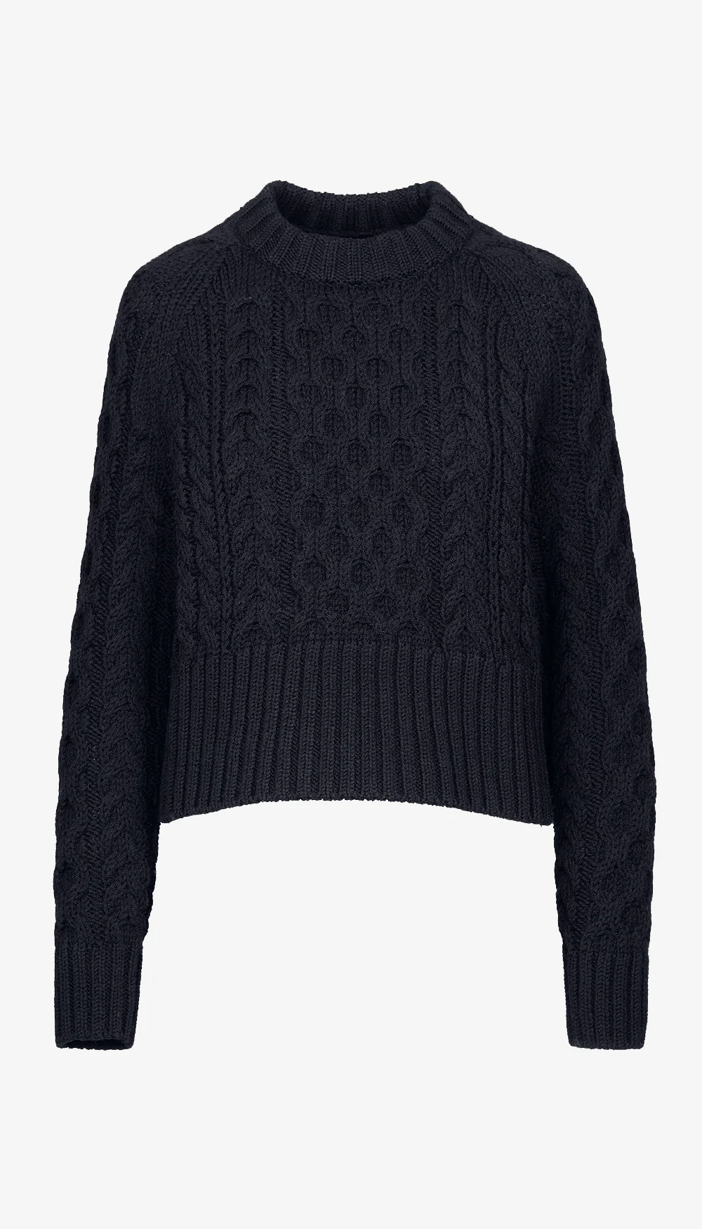 Cable-Knit Cropped Crewneck - Image 3