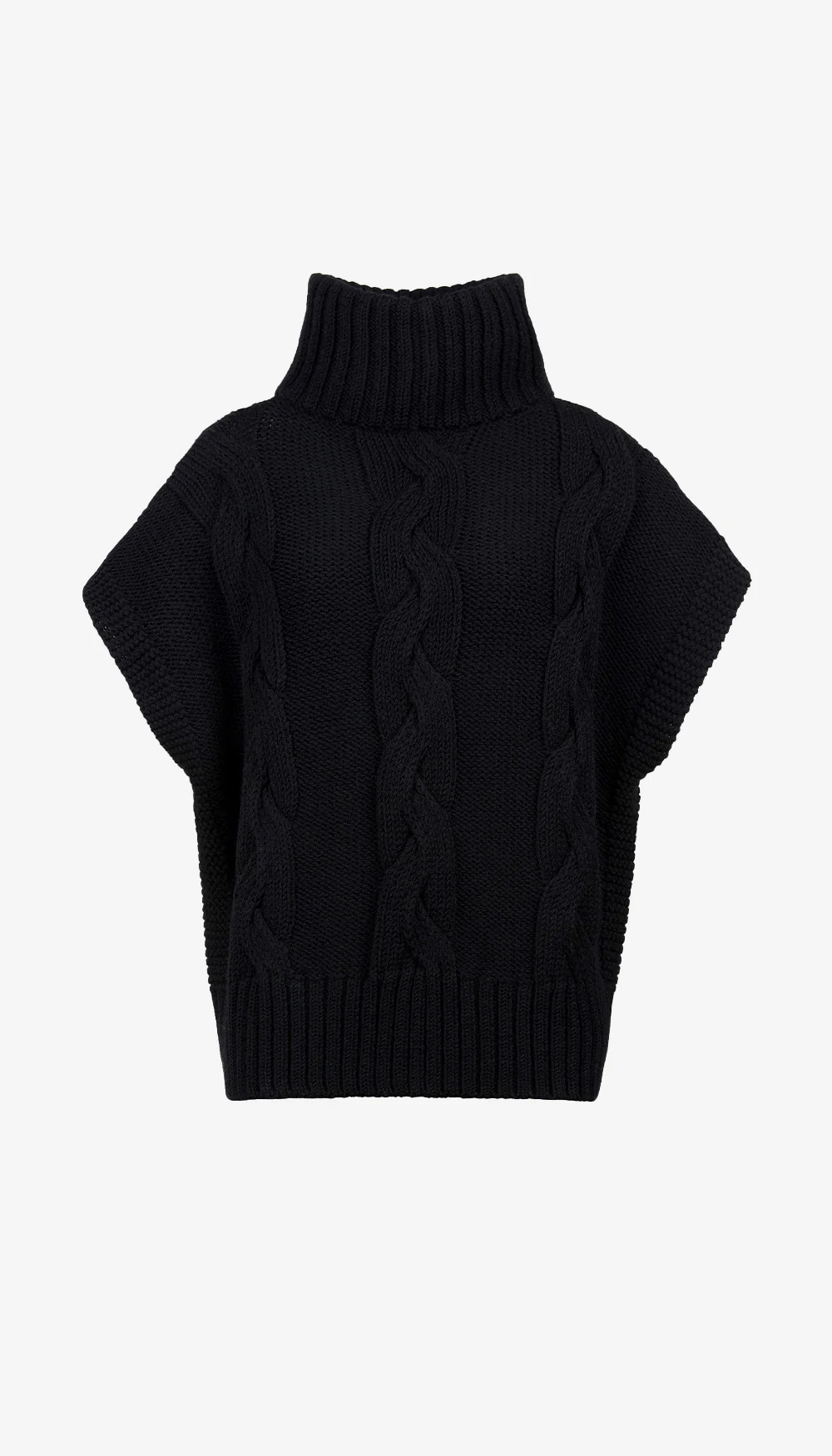 Cable-Knit Sleeveless Turtleneck - Image 3