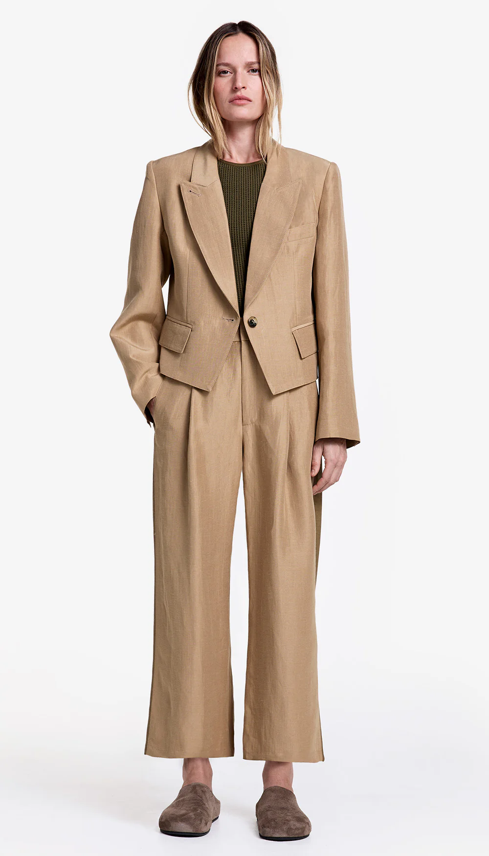 Tux Stripe Crop Pleated Trouser - Image 3