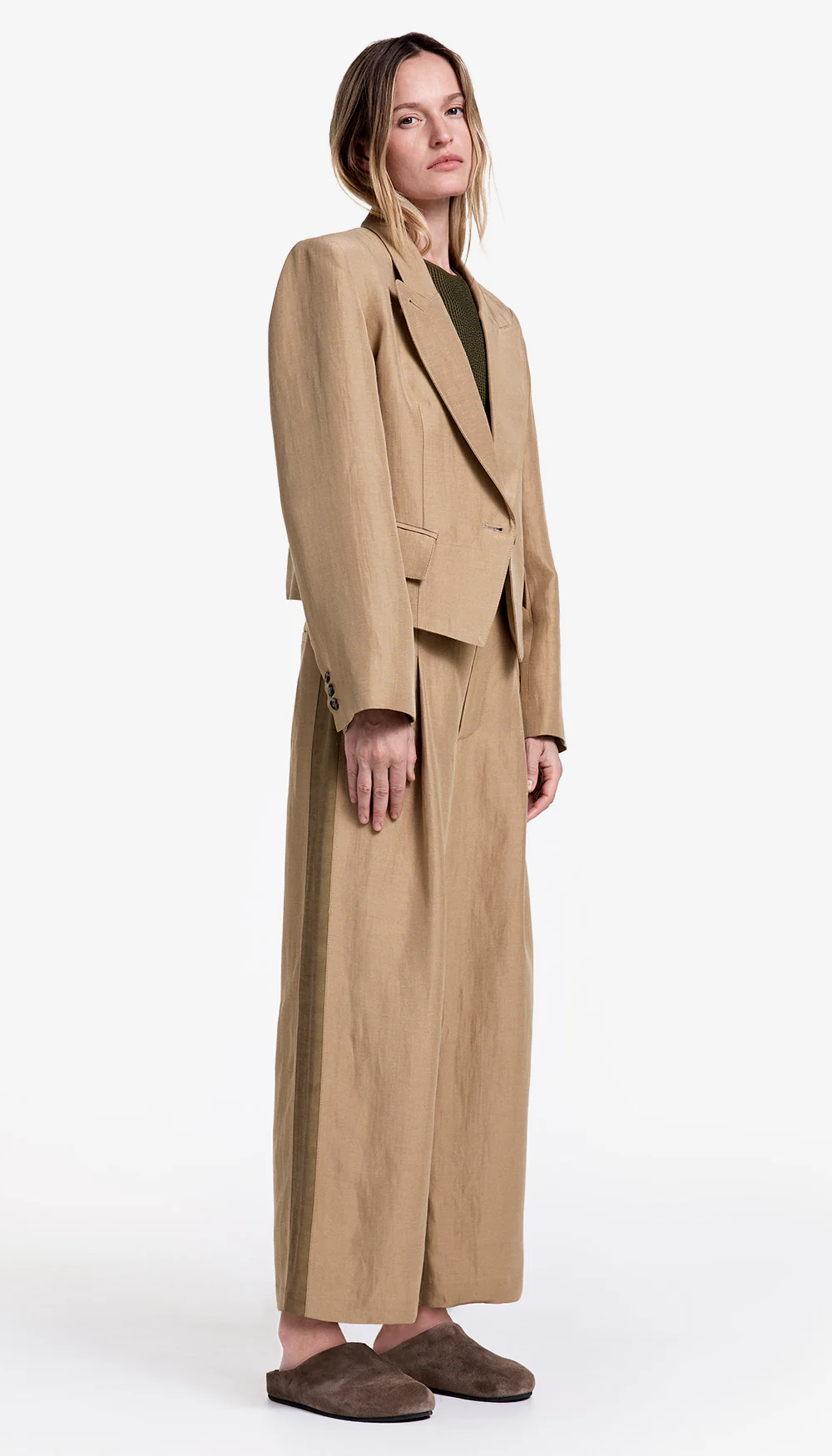 Tux Stripe Crop Pleated Trouser - Image 4