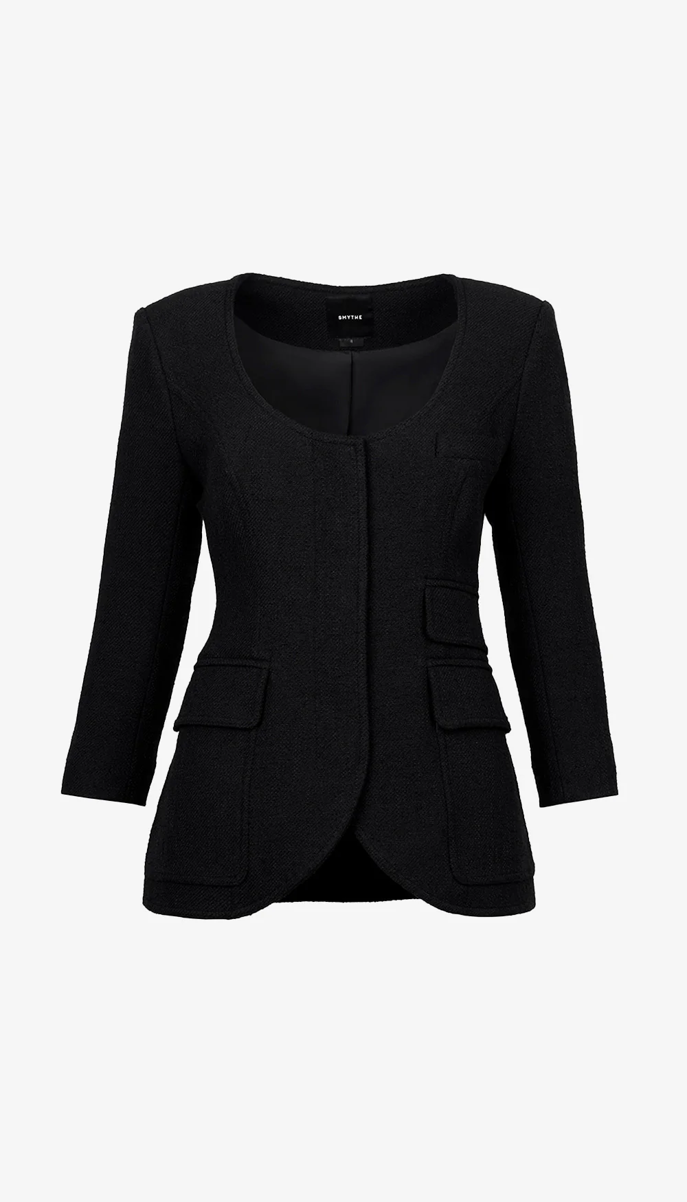 Crop Sleeve Portrait Neck Blazer - Image 4