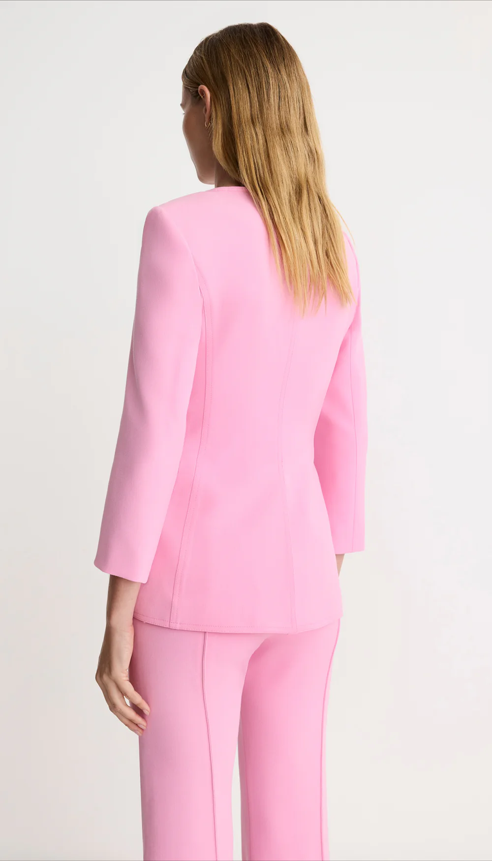 Crop Sleeve Portrait Neck Blazer - Image 3