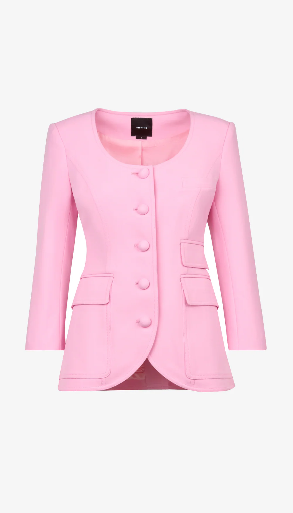 Crop Sleeve Portrait Neck Blazer - Image 4