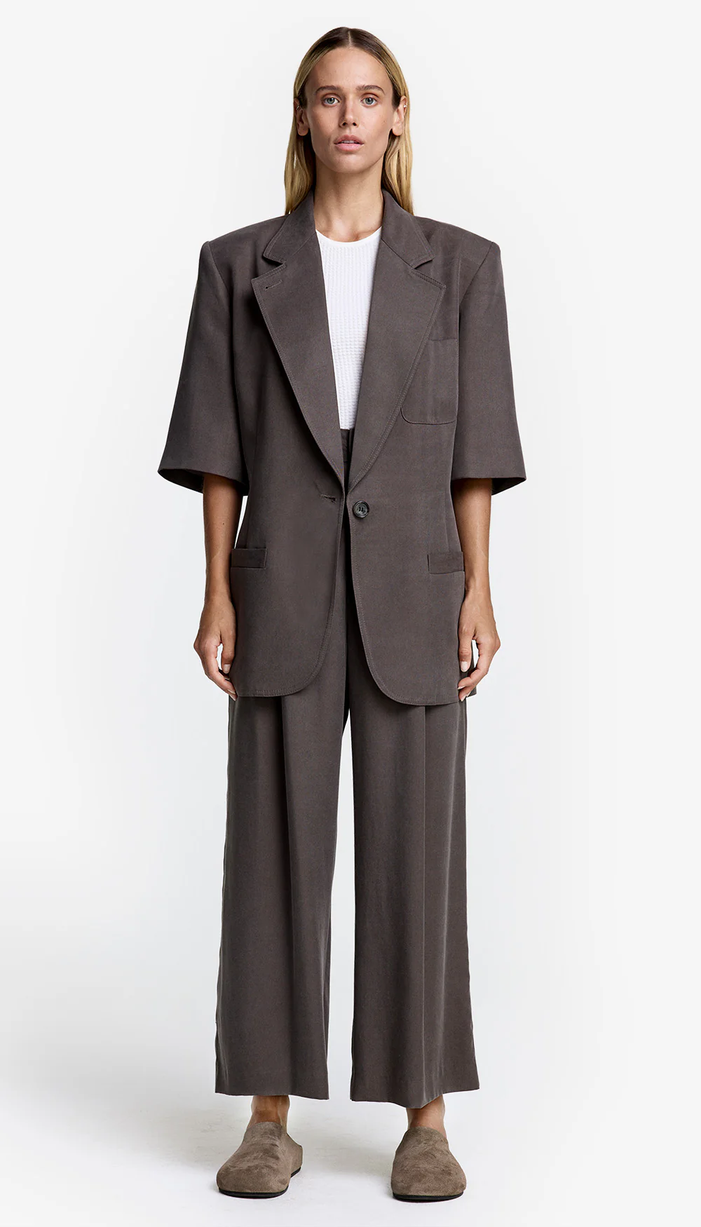 Cropped Pleated Trouser - Image 2