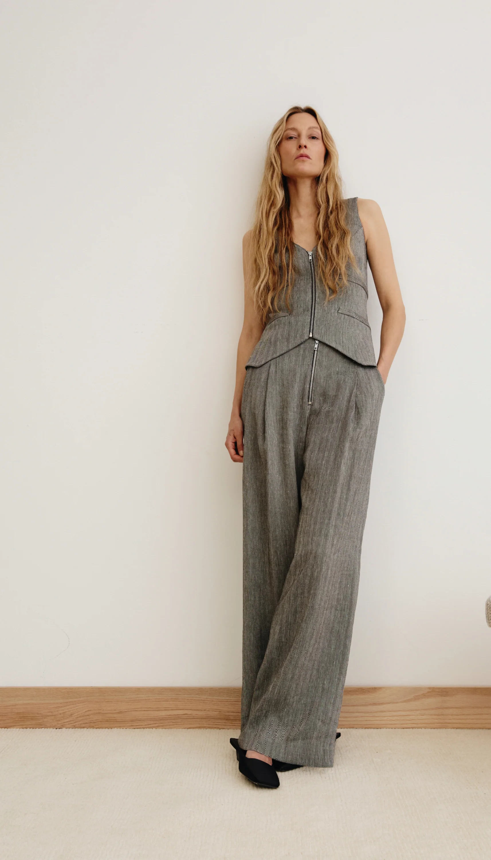 Exposed Zip Pleated Pant - Image 6