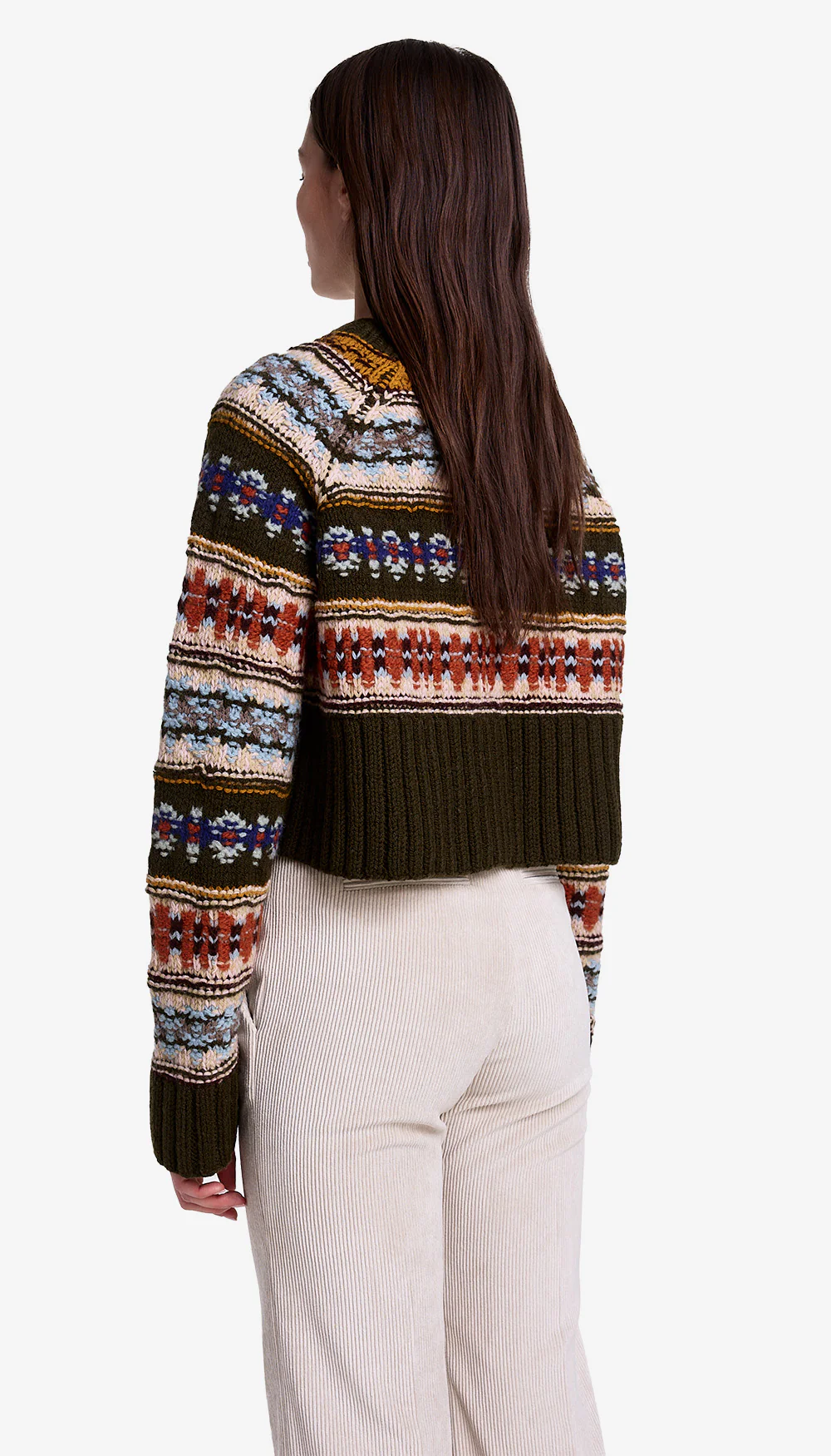 Handknit Cropped Crewneck Sweater - Image 2