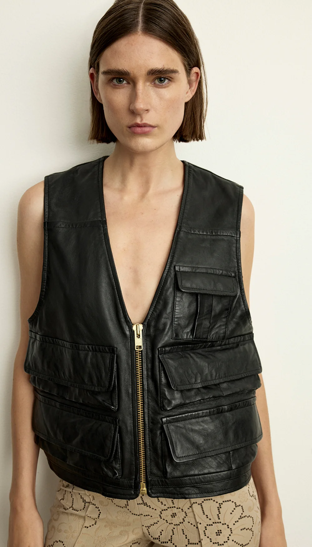 Leather Cargo Vest - Image 5
