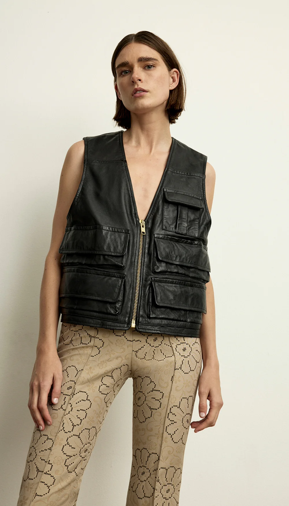 Leather Cargo Vest - Image 6