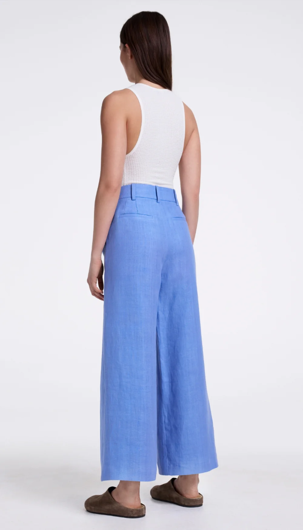 Linen Cropped Pleated Trouser - Image 5