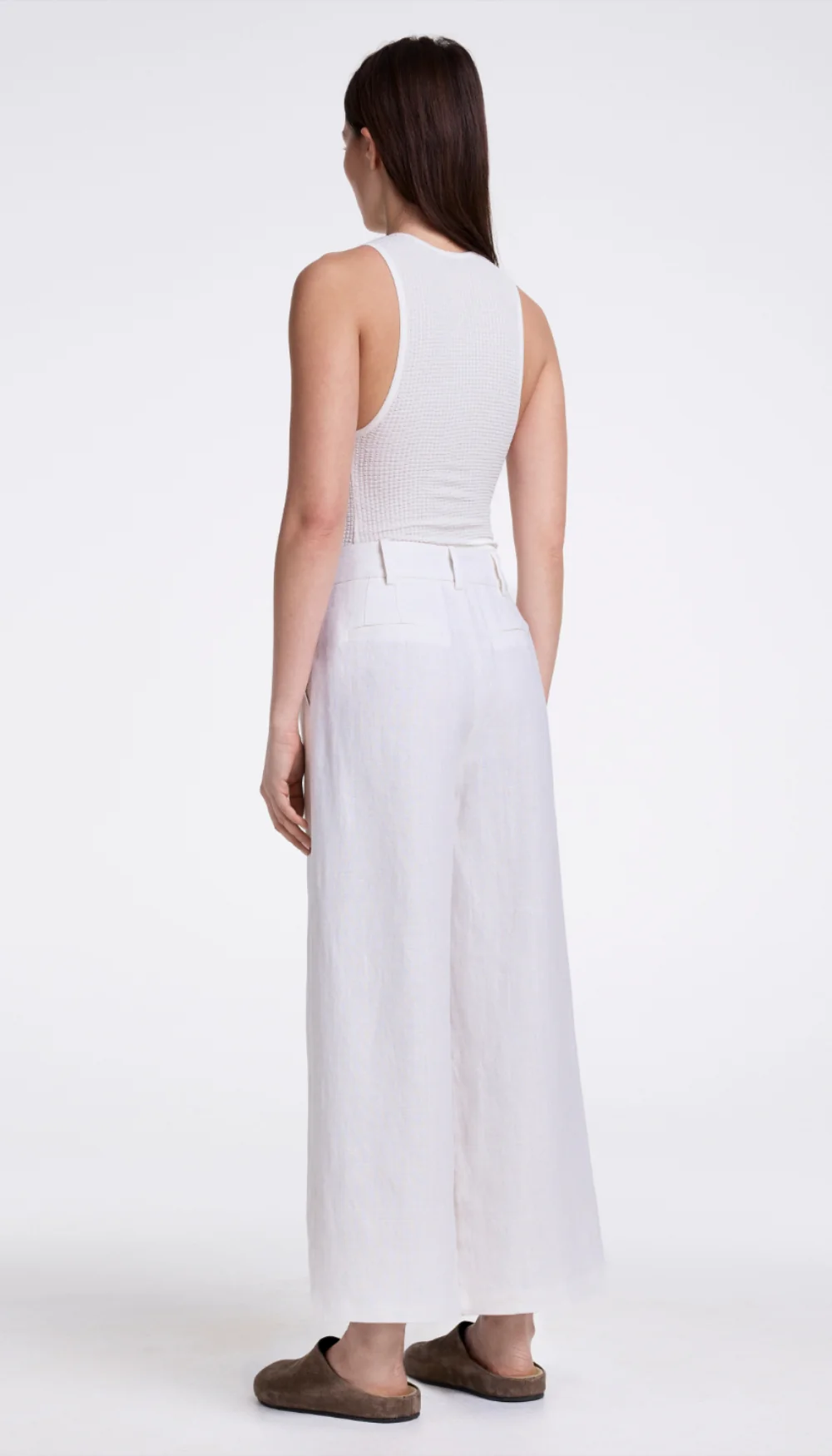 Linen Cropped Pleated Trouser - Image 4