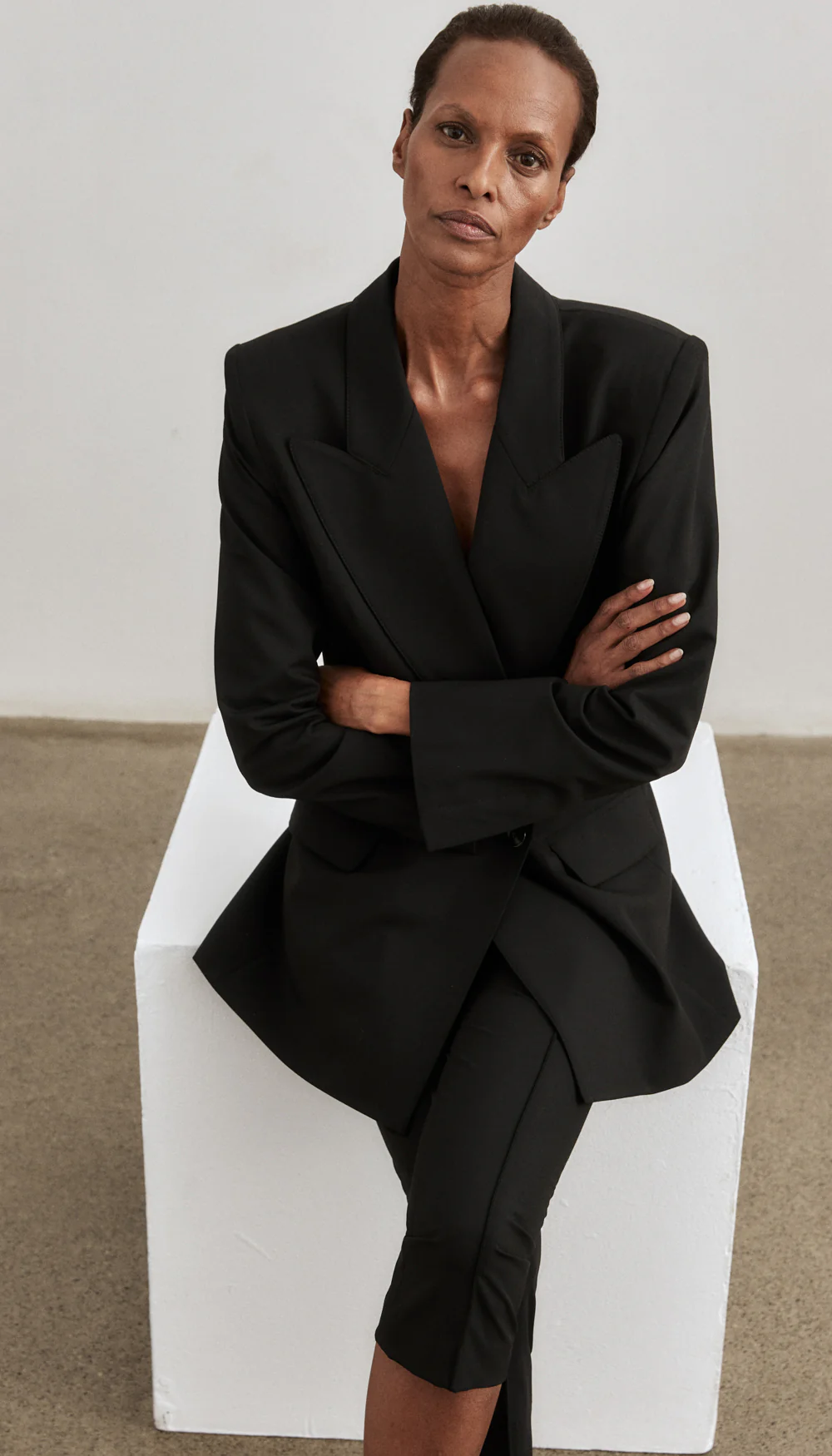 One Button Asymmetrical Blazer - Image 6