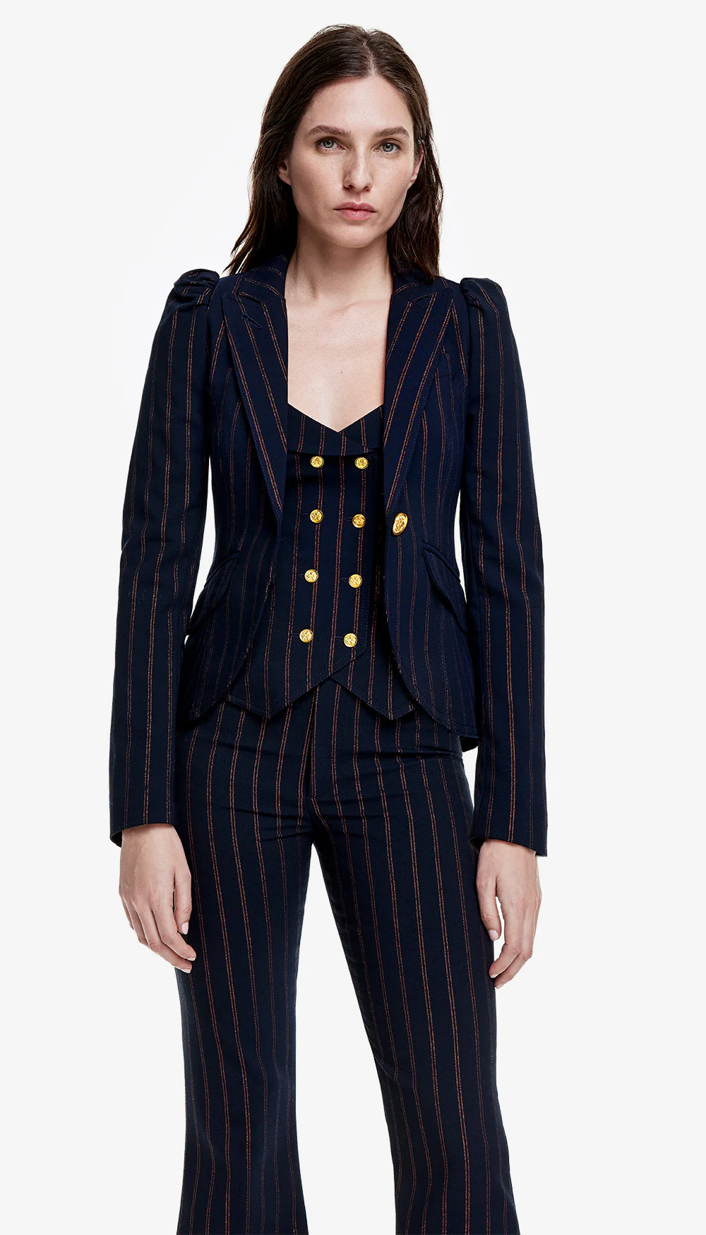 Pouf Sleeve One Button Blazer - Image 2