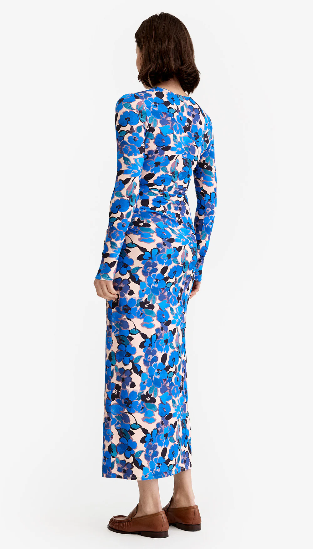 Ruched Crewneck Midi Dress - Image 2