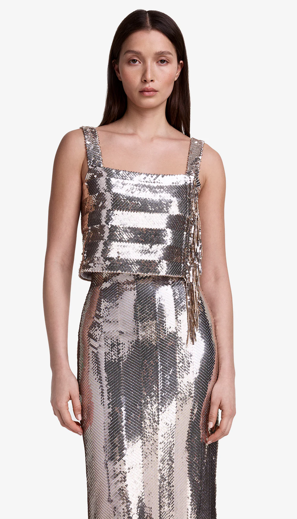 linked:Sequin Fringe Top