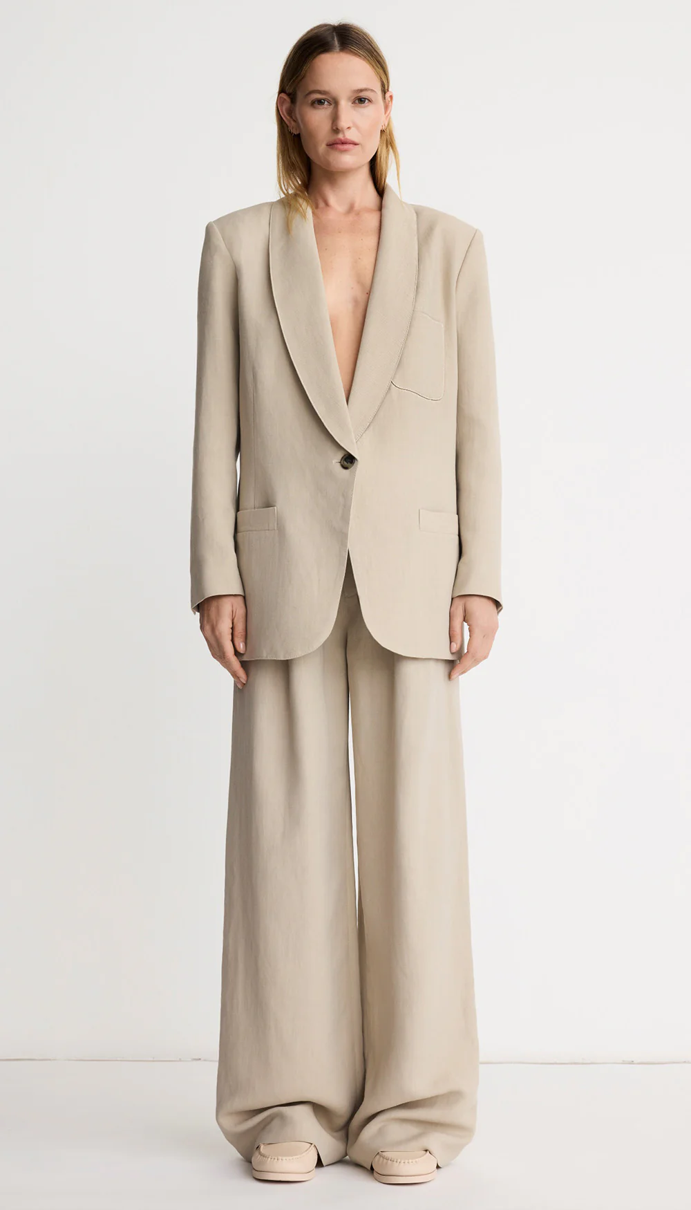 Shawl Collar Oversized Blazer - Image 3