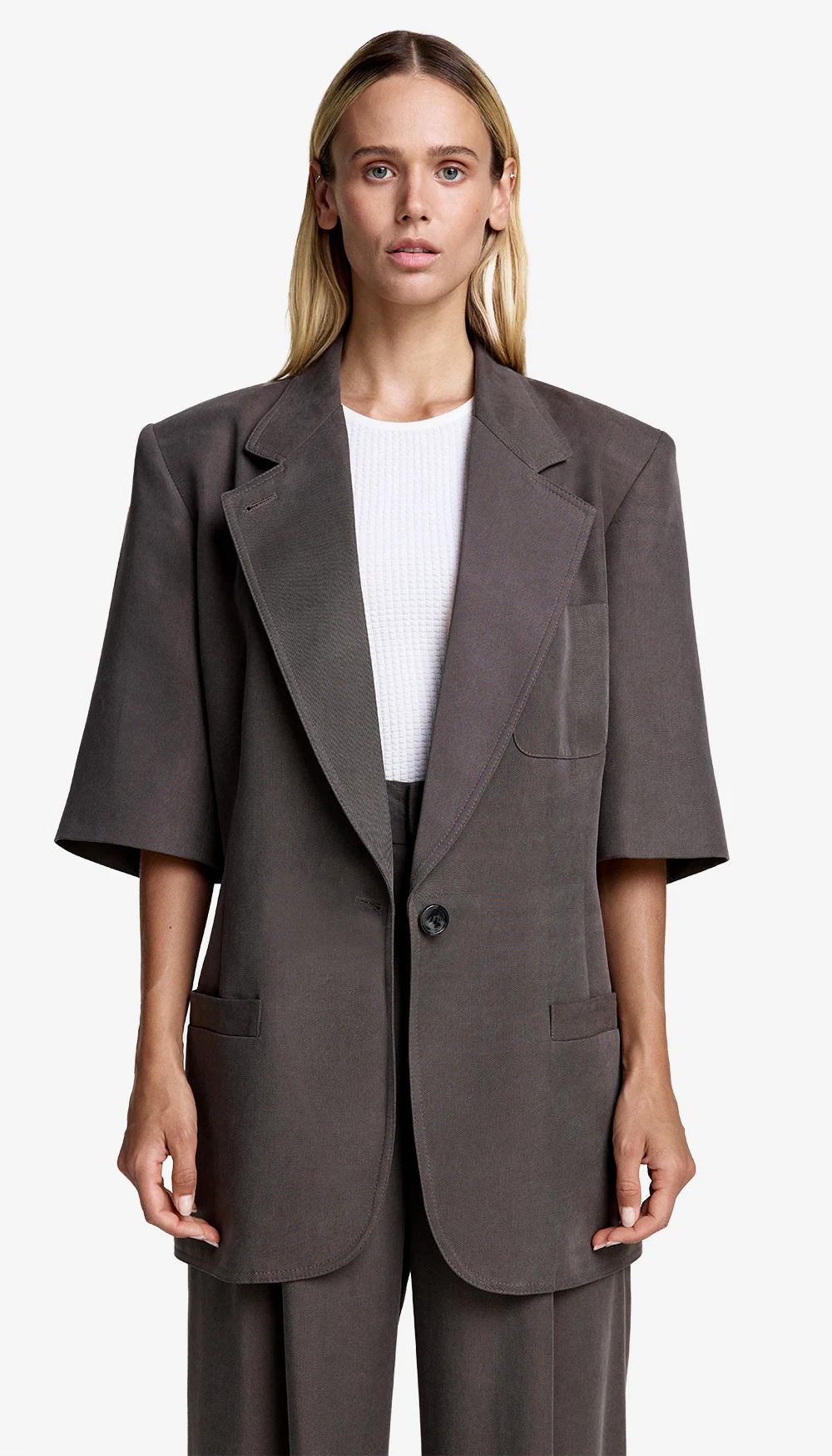 Short Sleeve Oversized Blazer - Image 2