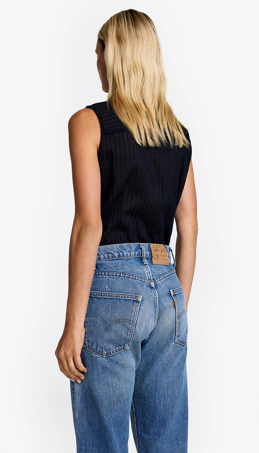 Sleeveless Ruffle Trim Shirt - Image 2