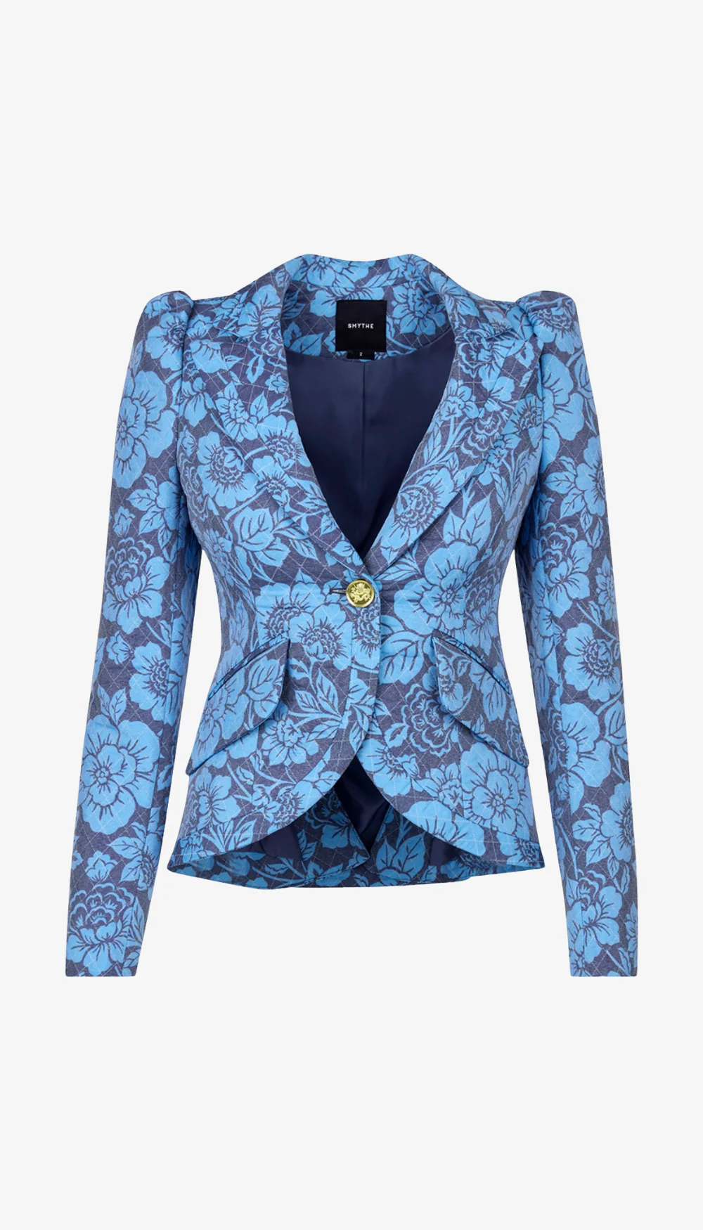 Taped Pouf Sleeve One Button Blazer - Image 4