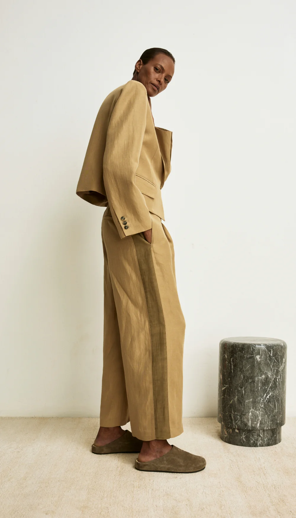 Tux Stripe Crop Pleated Trouser - Image 6