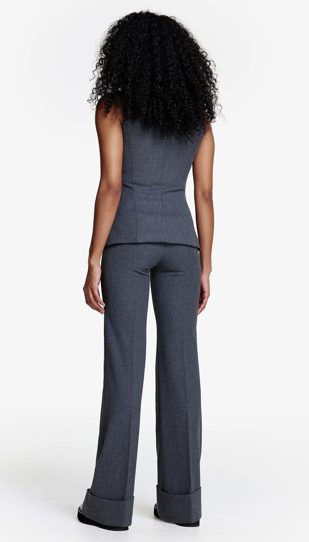 Wide Leg Cuffed Trouser - Image 3